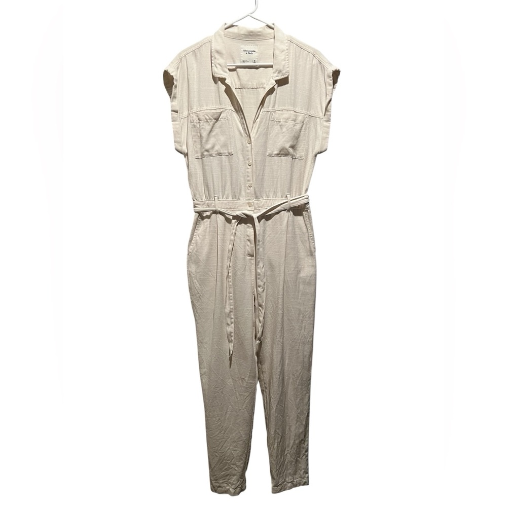 Abercrombie & Fitch Cream Jumpsuit